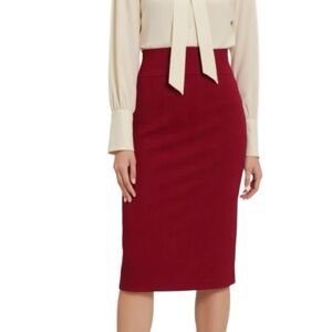 Femme de Carriere Burgundy Pencil Skirt Size S